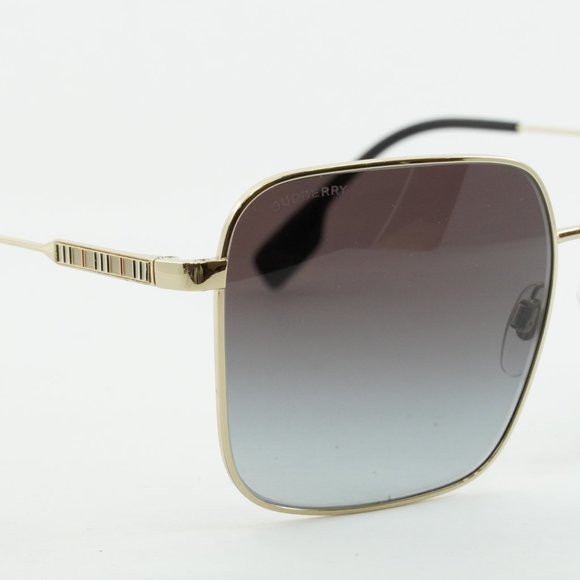 💯 NEW BURBERRY BE3119 JUDE 11098G GOLD GREY SQUARE SUNGLASSES - Picture 12 of 13